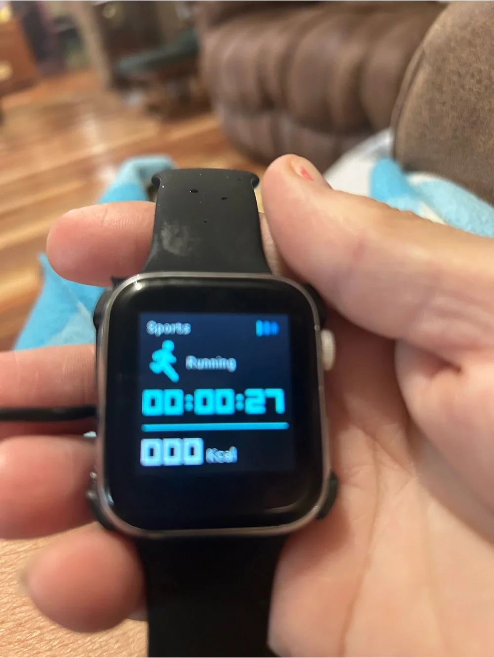 Smart Fitness Watch with Black Band - Unbranded